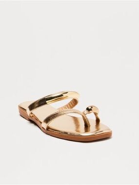 Fashion Nova Metallic Gold Women’s Slide Sandals - size 9